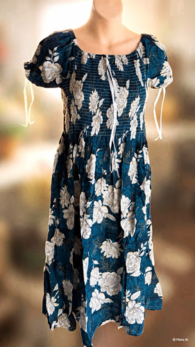 Women teal white floral - women’s,