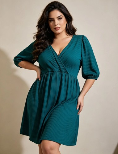 George teal ribbed wrap dress - teal,
