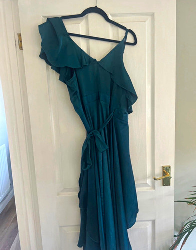 Boohoo teal wrap midi dress - boohoo, uk
