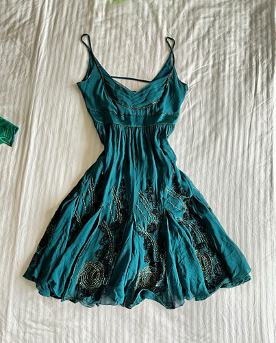 Karen millen teal silk - millen, &