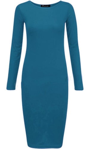 Womens long sleeve plain - womens, midi