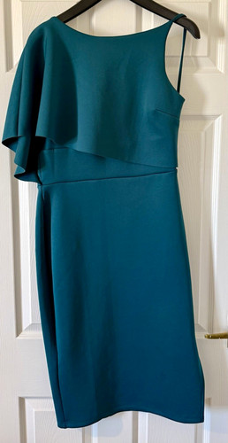 Asos teal one shoulder ruffle - one,