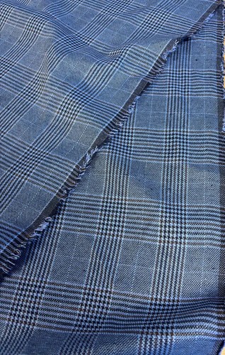 Metres teal blue - metres, plaid