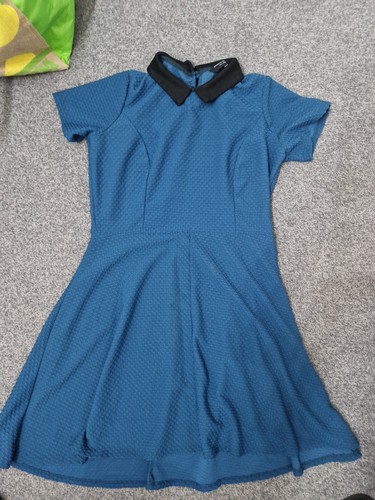 Teal blue collared dress size - collared,