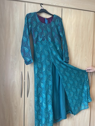 Hand made long - hand, teal