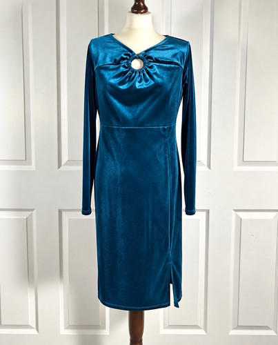 Monsoon teal velvet neck - monsoon, v-neck