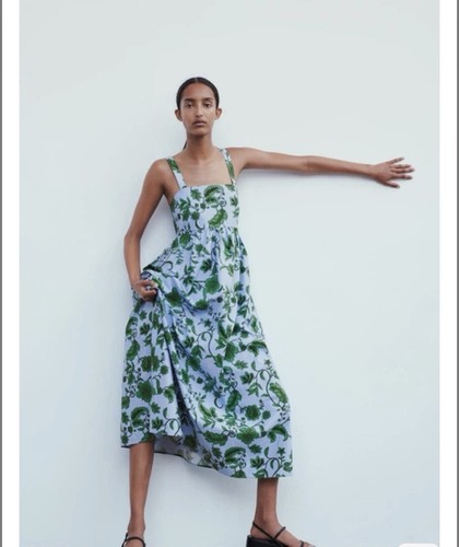 Blue green floral maxi - floral, dress