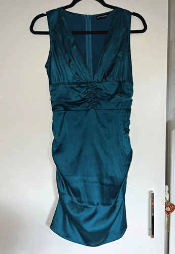 Prettylittlething teal satin - prettylittlething,